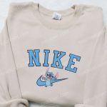 Nike x Stitch Ice Cream Cartoon Embroidered Sweatshirt: Disney Characters Hoodie for Best Birthday Gift Ideas