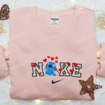 Nike x Stitch Love Cartoon Embroidered Shirt: Best Nike Inspired T-shirt Perfect Family Gift