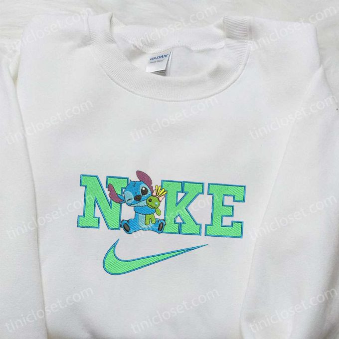 Disney Characters Embroidered Hoodie: Nike x Stitch Oogie Boogie Sweatshirt Best Birthday Gift Ideas