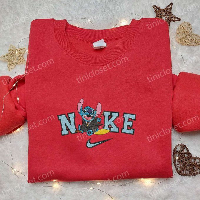 Nike x Stitch Witch Halloween Embroidered Shirt with Disney Characters – Nike Inspired