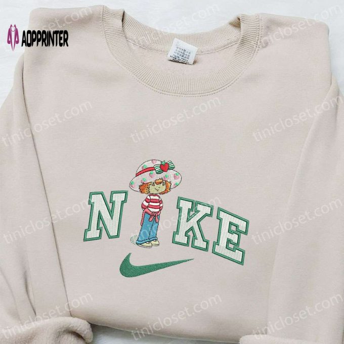 Nike x Strawberry Shortcake Cartoon Sweatshirt: Best Nike Inspired Embroidered Hoodie for Birthday Gifts