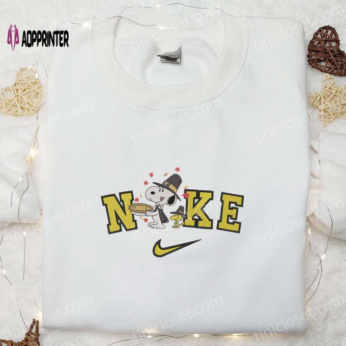 Thanksgiving Snoopy Nike Shirt & Hoodie: Cute Embroidered Apparel