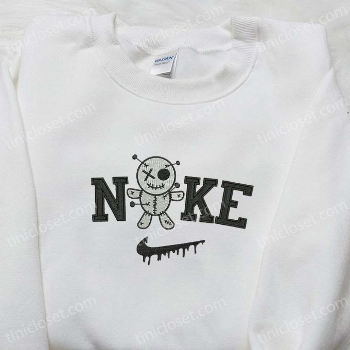 Nike x Thinking of You Voodoo Doll Embroidered Shirt: Best Halloween Gift for Family Nike Inspired & Spooky Shirt