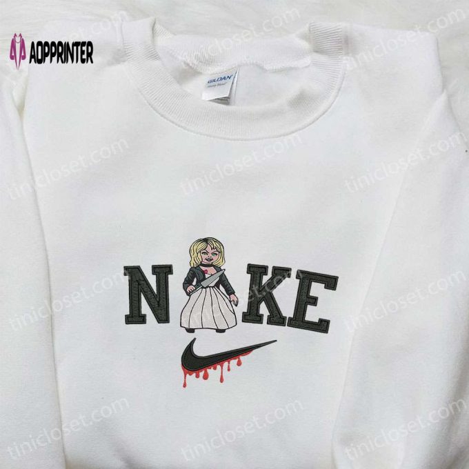 Nike x Tiffany Valentine Bride of Chucky Embroidered Sweatshirt Hoodie & T-shirt: Horror Movie Characters Collection