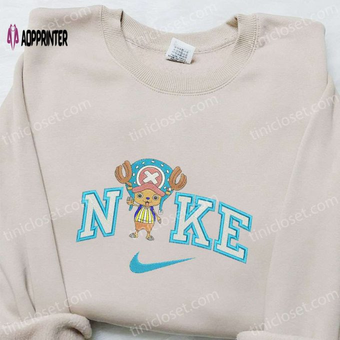 Nike x Tony Chopper Anime Embroidered Sweatshirt: Best Nike Inspired Hoodie for Anime Lovers Perfect Birthday Gift!