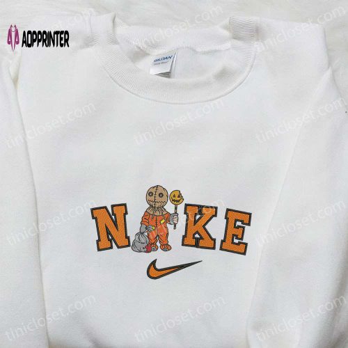 Nike x Trick R Treat Sam Embroidered Hoodie: Horror Movie Character Sweatshirt & Custom T-Shirt