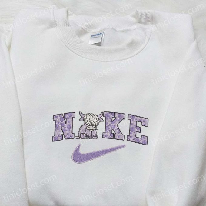 Nike x Violet Cow Embroidered Sweatshirt: Animal Embroidered Shirt Perfect Gift for All Occasions