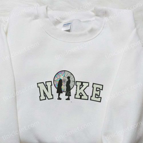 Nike x Wednesday Embroidered Sweatshirt: Cool Halloween Hoodie – Best Gift for Halloween Lovers