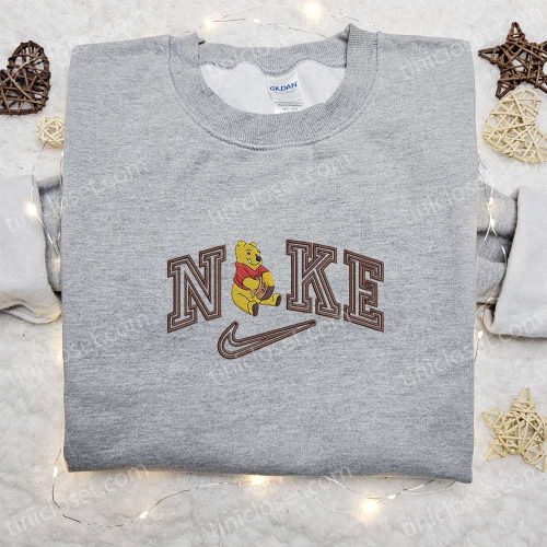 Nike x Winnie the Pooh Cartoon Embroidered Sweatshirt – Disney Characters Shirt Nike Inspired T-Shirt