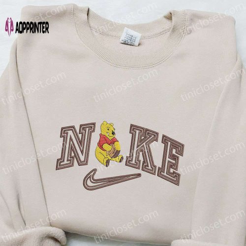 Nike x Winnie the Pooh Cartoon Embroidered Sweatshirt – Disney Characters Shirt Nike Inspired T-Shirt