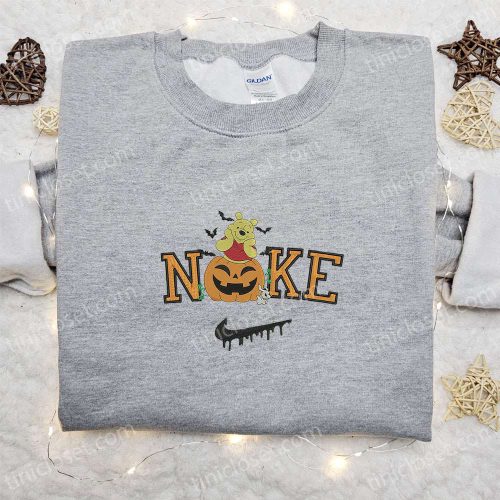 Nike x Winnie the Pooh Halloween Pumpkin Embroidered Shirt: Disney-Inspired Nike Halloween Tee