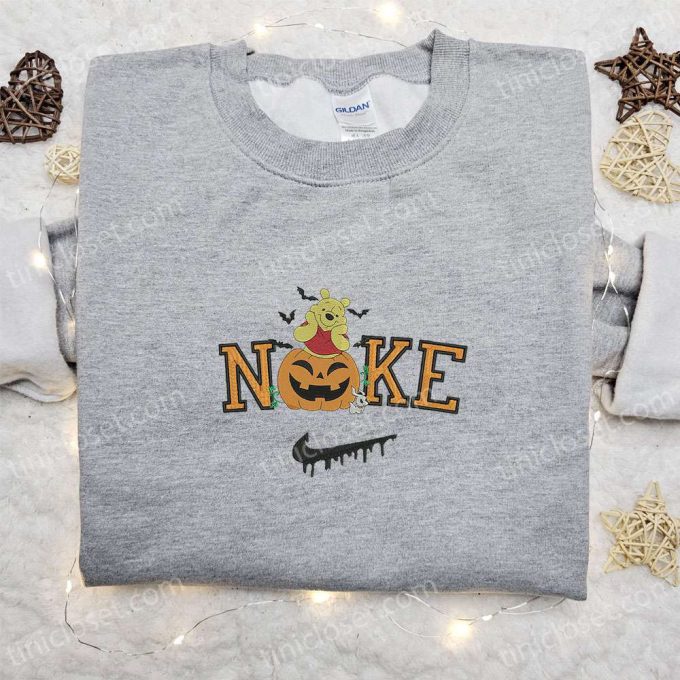 Nike x Winnie the Pooh Halloween Pumpkin Embroidered Shirt: Disney-Inspired Nike Halloween Tee