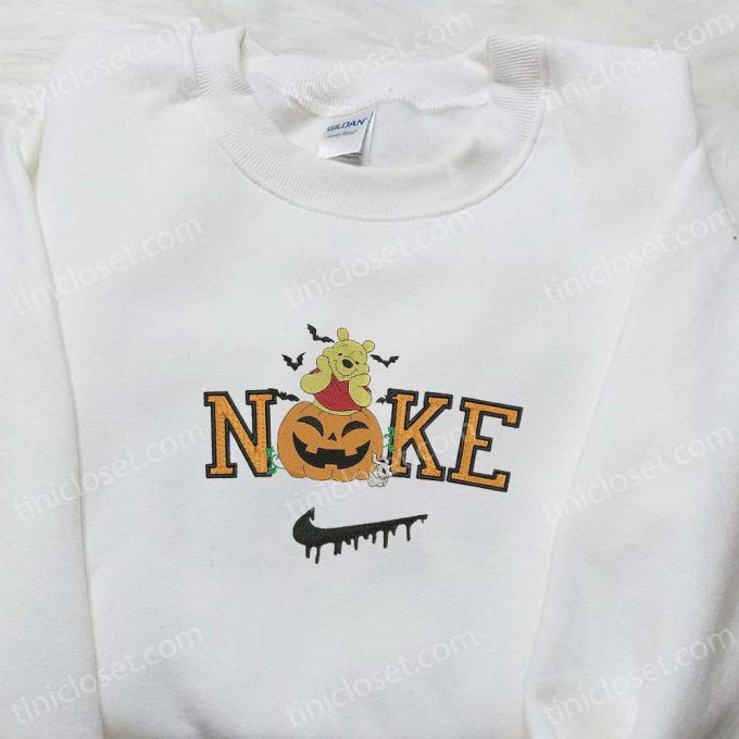 Nike x Winnie the Pooh Halloween Pumpkin Embroidered Shirt: Disney-Inspired Nike Halloween Tee