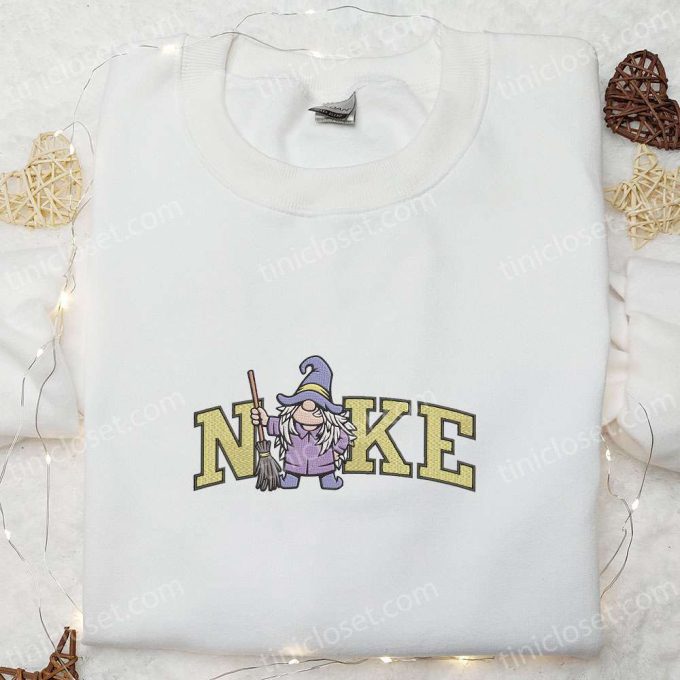 Nike x Wizard Gnome Embroidered Hoodie Halloween T-Shirt & Sweatshirt: Amazing Nike-Inspired Embroidery