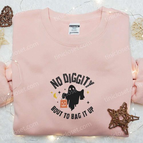 No Diggity Ghost Embroidered Shirt: Perfect Halloween Clothing & Ideas