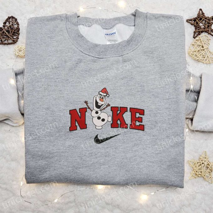 Disney x Nike Olaf Christmas Embroidered Sweatshirt: Merry Characters Shirt Best Gift Ideas