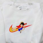 Anime x Nike One Piece Luffy Shirt Embroidered Sweatshirt & Hoodie – Exclusive Collaboration