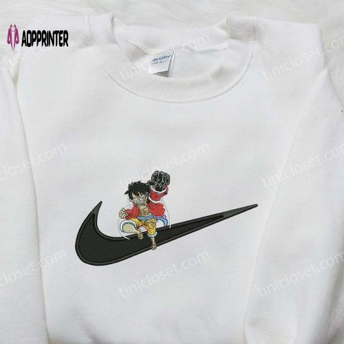 Anime x Nike One Piece Luffy Shirt Embroidered Sweatshirt & Hoodie – Exclusive Collaboration