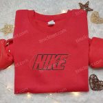 Custom Nike Embroidered Shirt & Hoodie: Stylish Outlines Nike-Inspired Design