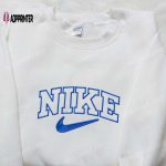 Nike Embroidered Shirt: Stylish Outline Design Perfect Family Gift