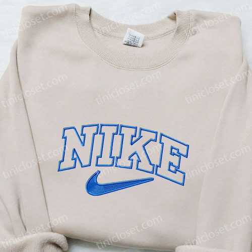 Nike Embroidered Shirt: Stylish Outline Design Perfect Family Gift