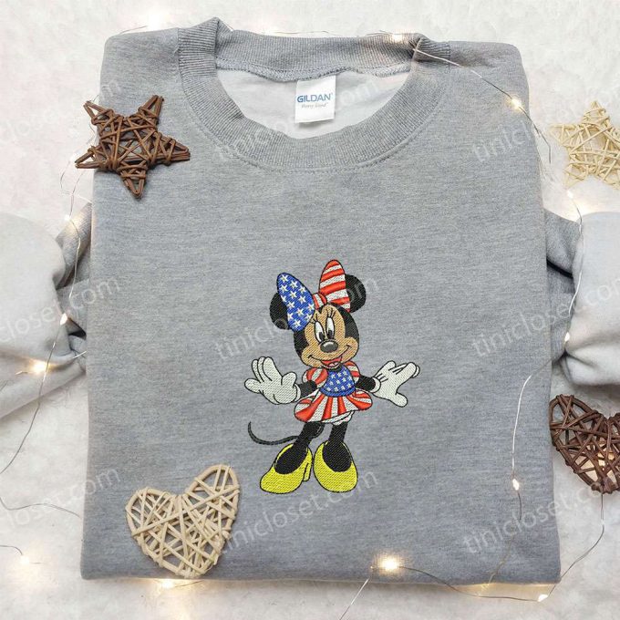 Patriotic Minnie America Embroidered Shirt – Best Disney Patriotic Shirts