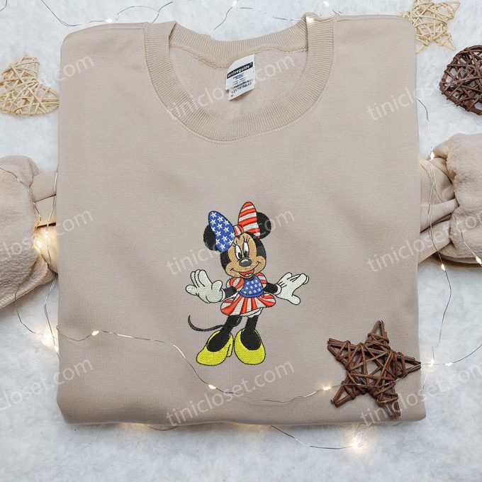 Patriotic Minnie America Embroidered Shirt – Best Disney Patriotic Shirts