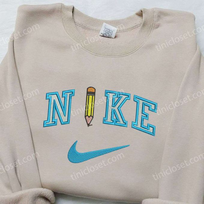 Pencil x Nike Embroidered Sweatshirt: Back to School Nike Inspired Shirt