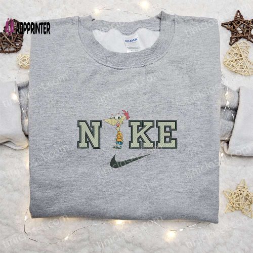 Phineas Flynn x Nike Cartoon Embroidered Shirt – Stylish Phineas and Ferb Inspired Nike Shirt