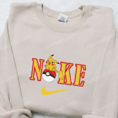 Pikachu x Nike Anime Embroidered Tshirt – Pokemon & Nike Inspired Shirt