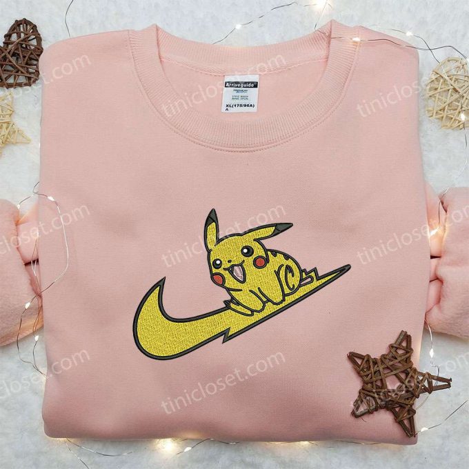 Pikachu x Nike Swoosh Embroidered Sweatshirt – Pokemon & Nike Inspired Shirt