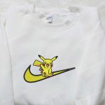 Pikachu x Swoosh Anime Embroidered Shirt: Nike Inspired T-shirt Ideal Family Gift