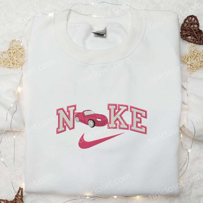 Stylish Pink Car x Nike Shirt & Transportations Hoodie: Unique Nike Inspired Gift Idea