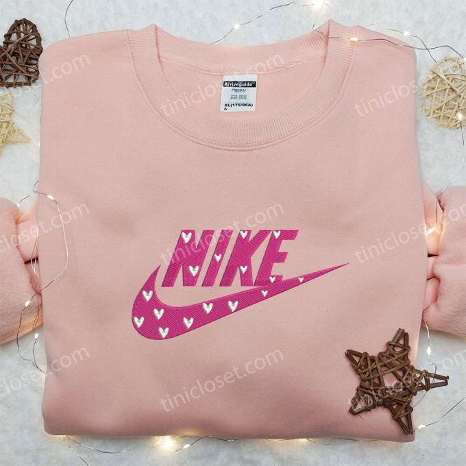 Love x Nike Pink Heart Embroidered Shirt – Best Valentine s Day Gift