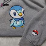 Piplup Pokemon Embroidered Shirt & Sweatshirt – Anime Hoodies for Fans