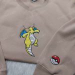 Pokemon Dragonite Embroidered Hoodie Sweatshirt & Anime Shirt – Unique Anime Apparel