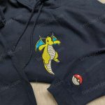 Pokemon Dragonite Embroidered Hoodie Sweatshirt & Anime Shirt – Unique Anime Apparel