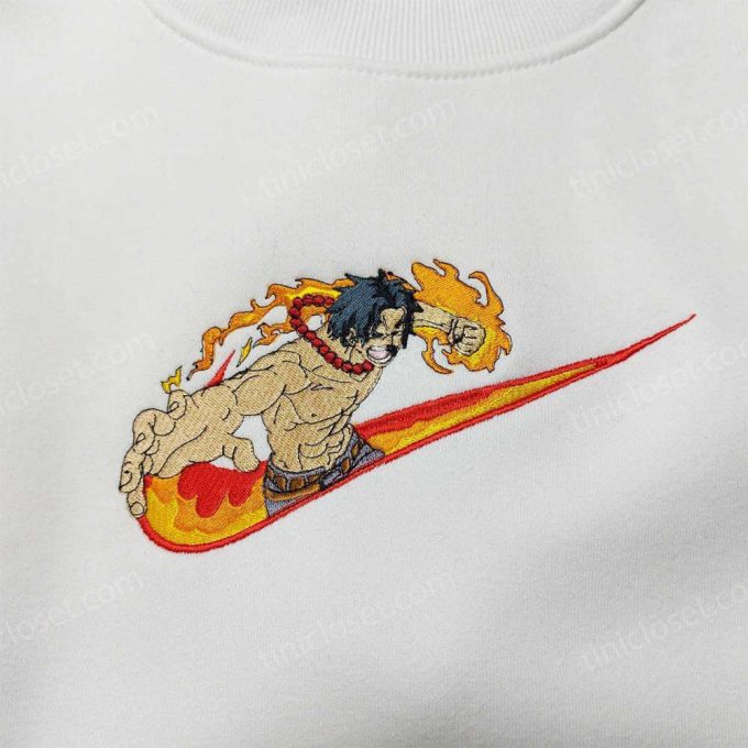 Exclusive Portgas D Ace Nike Embroidered Shirt & One Piece Hoodie Hot Topic Anime Merch