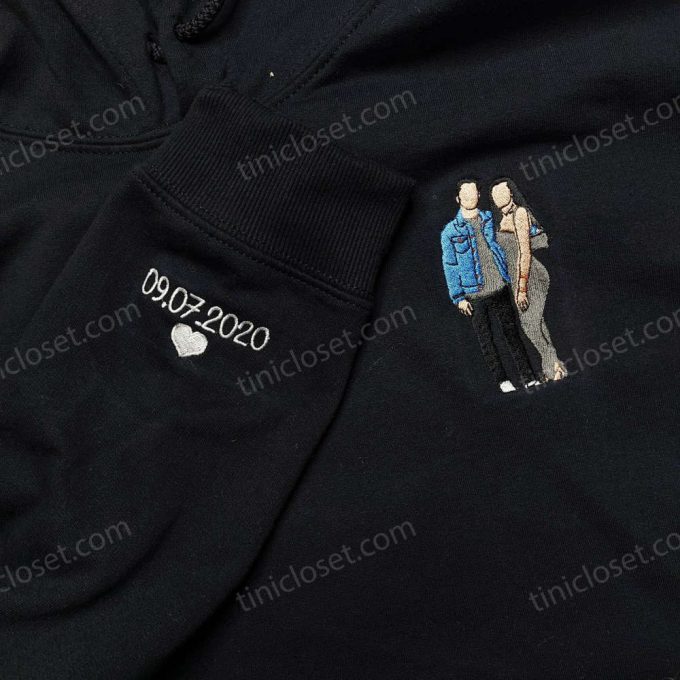 Personalized Portrait Embroidered Sweatshirt: Custom Hoodie from Photo Unique Personalized Gifts