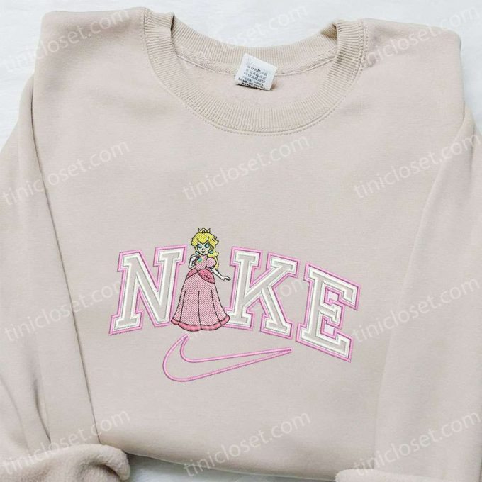 Princess Peach x Nike Embroidered Shirt Super Mario Sweatshirt Custom Hoodie