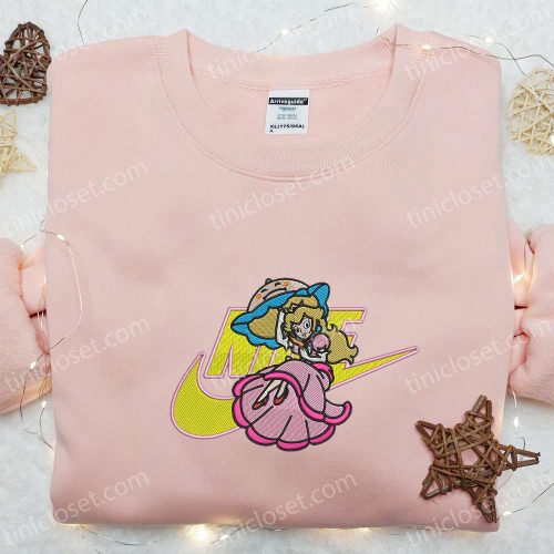 Princess Peach x Nike Embroidered Shirt Super Mario Sweatshirt Nike-Inspired Hoodie