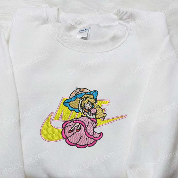 Princess Peach x Nike Embroidered Shirt Super Mario Sweatshirt Nike-Inspired Hoodie