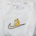 Psyduck x Swoosh Anime Shirt: Nike Inspired Embroidered T-shirt Best Family Gift