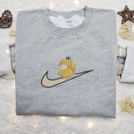 Psyduck x Swoosh Anime Shirt: Nike Inspired Embroidered T-shirt Best Family Gift