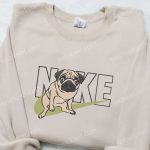 Pug x Nike Embroidered Shirt Animal Sweatshirt Custom Hoodie – Stylish and Personalized Apparel