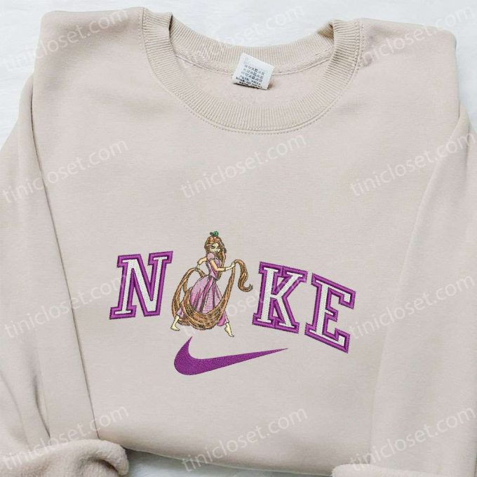 Rapunzel x Nike Cartoon Embroidered Shirt: Custom T-shirt Perfect Family Gift