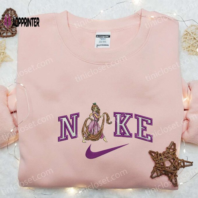 Rapunzel x Nike Cartoon Embroidered Shirt: Custom T-shirt Perfect Family Gift