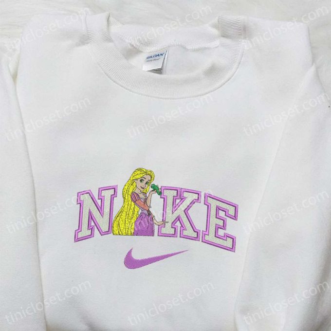 Rapunzel x Nike Cartoon Embroidered Sweatshirt – Disney Characters Custom Hoodie