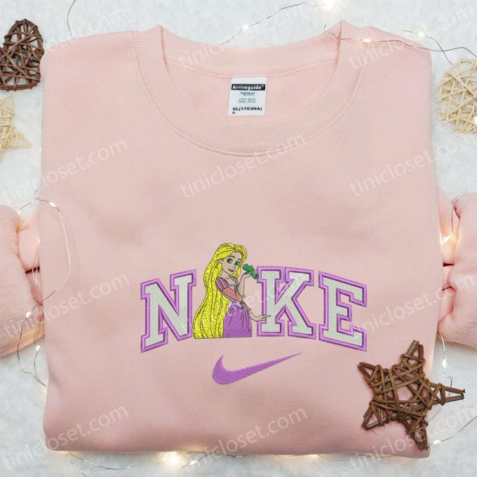 Rapunzel x Nike Cartoon Embroidered Sweatshirt – Disney Characters Custom Hoodie