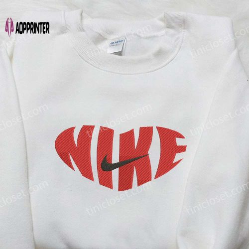 Love x Nike Pink Heart Embroidered Shirt – Best Valentine s Day Gift